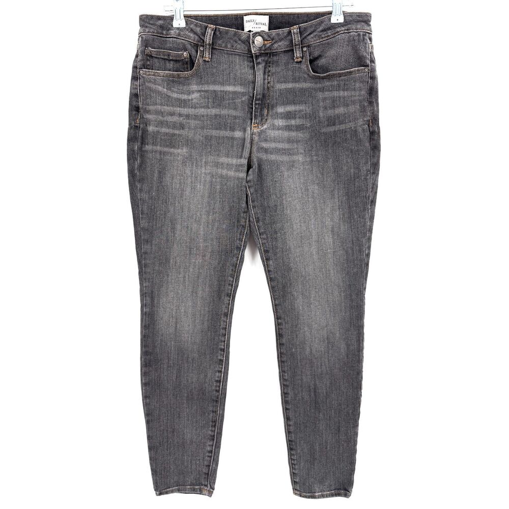 DAILY RITUAL Gray 5 Pocket Skinny Stretch Jeans Size 31